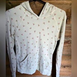 Juicy Couture Y2K Thermal Long Sleeve Pullover Hoodie Light Green Size Large